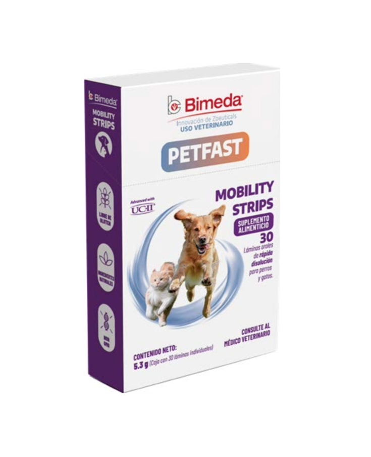 PetFast Mobility Trips ( Salud Articular ) 30 Láminas orales de rápida absorción